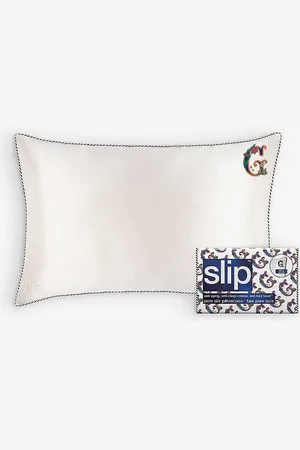 Slip Queen Letter-embroidered Silk Pillowcase 51cm X 76cm