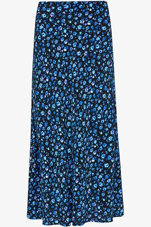 Whistles Floral-pint Woven Midi Skirt