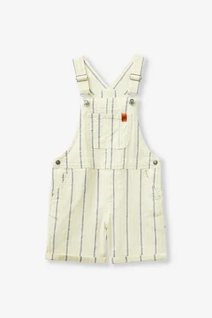 Benetton Stripe-print Patch-pocket Cotton-blend Dungarees 18 Months - 6 Years