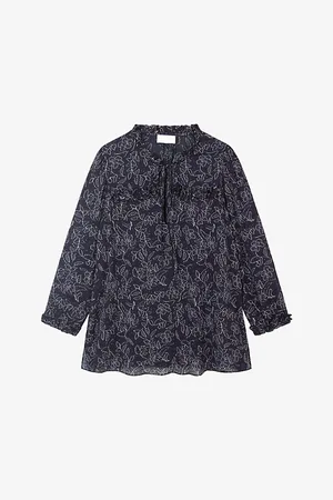 The White Company Georgette Print-embellished Woven Blouse