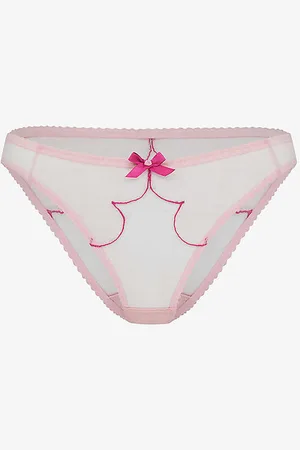 Agent Provocateur Lorna Bow-embellished Mesh Briefs