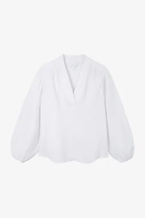 The White Company Double Pop-over Organic-cotton Blouse