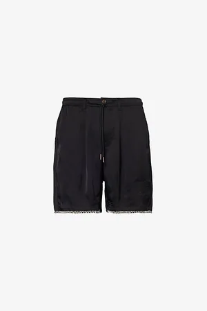 HONOR THE GIFT Blanket Stitch Brand-embroidered Rayon-blend Shorts