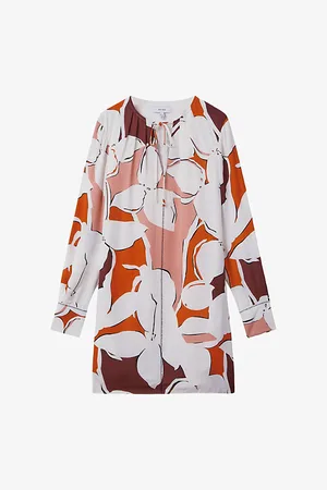 Reiss Tanya Abstract-print Woven Mini Dress