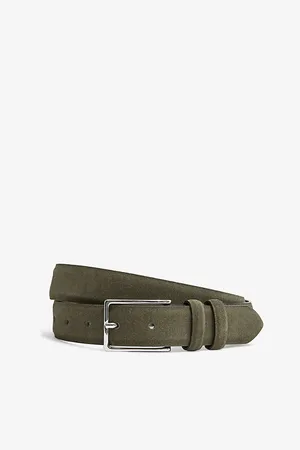 Reiss Dante Adjustable-buckle Suede-leather Belt