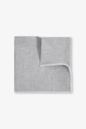 Reiss Siracusa Contrast-trim Linen Pocket Square