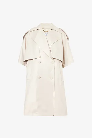 Max Mara Double-breasted Side-pocket Woven Poncho
