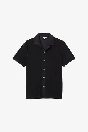 Reiss Eden Cuban-collar Short-sleeve Towelling Cotton Shirt
