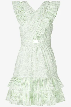 By Malina Fay Frill Cotton Mini Dress