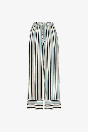 Whistles Nicola Stripe-print High-rise Woven Trousers