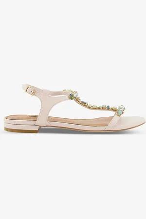 Dune Nissa Jewel-embellished Flat Leather Sandals