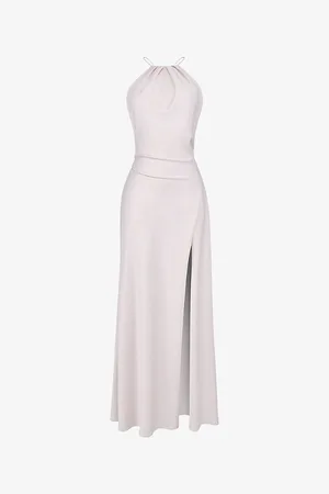 House Of Cb Zanab Halter-neck Thigh-split Woven Maxi Dress