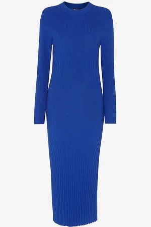 Whistles Round-neck Ribbed Knitted Midi Dress