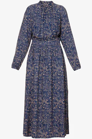 IKKS Abstract Marble-print Woven Midi Dress