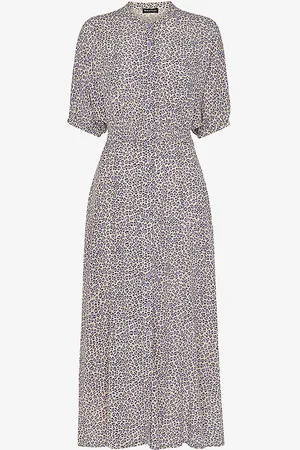 Whistles Dashed Leopard-print Woven Midi Dress