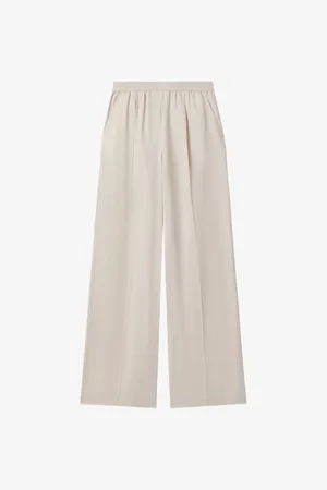 Reiss Vera Elasticated-waistband Wide-leg Mid-rise Linen-blend Trousers