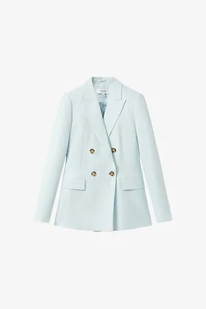 Reiss Lori Double-breasted Woven-blend Blazer