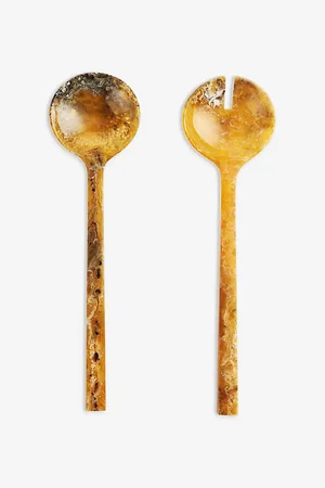 SOHO Henrietta Marble-effect Resin Salad Servers Set of Two
