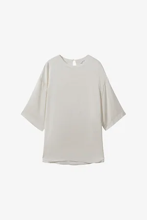 Reiss Anya Round-neck Relaxed-fit Satin Blouse