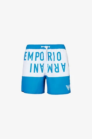 Emporio Armani Brand-print Drawstring Swim Shorts