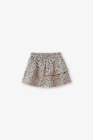 Benetton Floral-print Tiered-hem Woven Skirt 18 Months - 6 Years