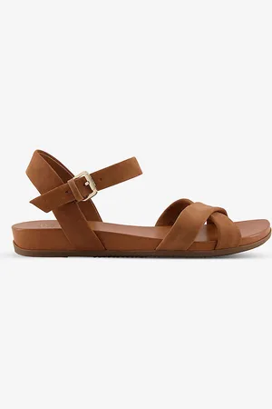 Dune Landie Cross-strap Leather Sandals