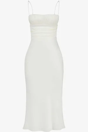 House Of Cb Lois Corset Satin Midi Dress