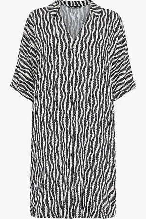 Whistles Melanie Graphic-print Relaxed-fit Woven Mini Dress