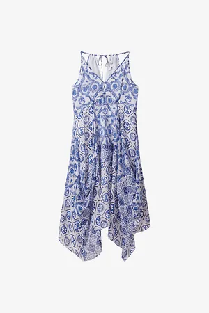 Reiss Tiller Tile-print Side-pleat Woven Midi Dress