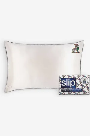 Slip Queen Letter-embroidered Silk Pillowcase 51cm X 76cm