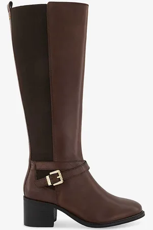 Dune Tildy Buckle-embellished Leather High-leg Boots