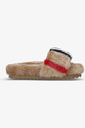 Burberry Hockley Check-print Faux-fur Slippers 5-7 Years