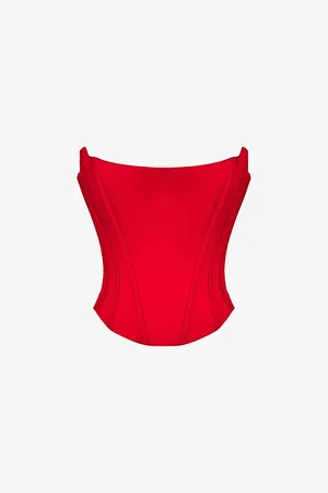 House Of Cb Genevieve Boned Satin Corset