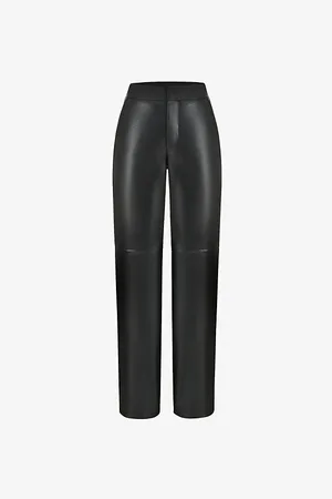 House Of Cb Omaria Wide-leg Mid-rise Pu-leather Trousers
