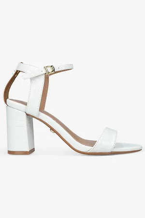 Carvela Kiki Croc-embossed Woven Heeled Sandals