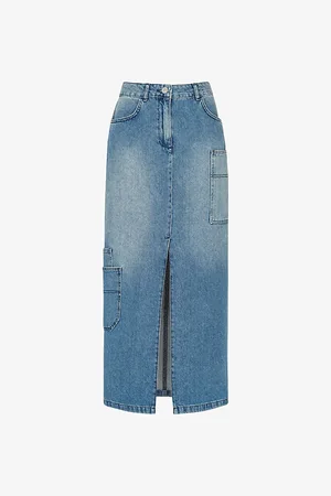 Whistles Cora Patch-pocket Denim Maxi Skirt