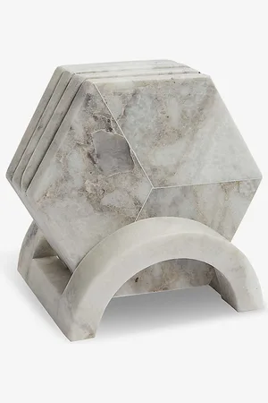 SOHO Clyde Hexagonal-shape Marble Coasters Set of Five