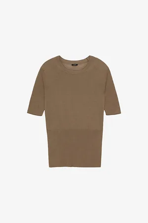 Joseph Three-quarter-length-sleeved Round-neck Cotton and Silk Top