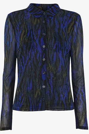 Whistles Animal-print Stretch-mesh Shirt