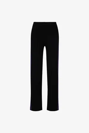 HUGO BOSS X Naomi Campbell Contrast-panel Relaxed-fit High-rise Knitted Trousers