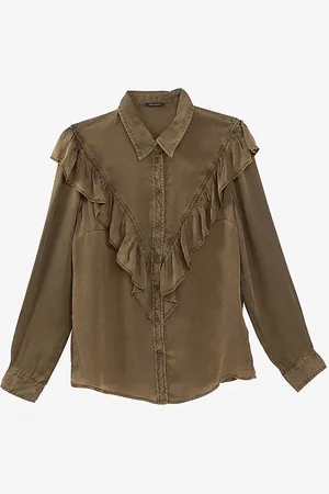 IKKS Ruffled Washed Cupro Shirt