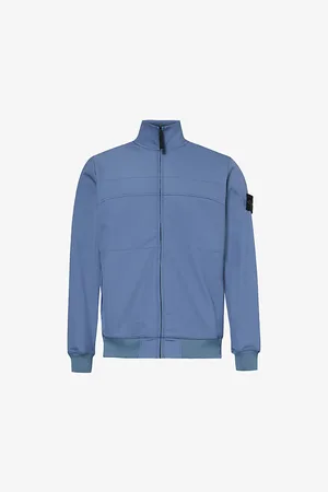 Stone Island Branded-badge Funnel-neck Stretch-woven Jacket