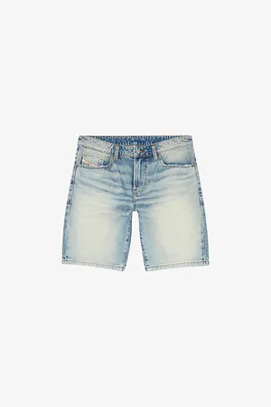 Diesel D-frin Regular-fit Mid-rise Bleached Denim Shorts