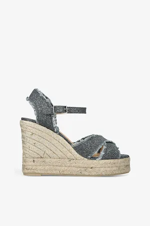 Castaner Bromelia Frayed Linen Wedge Espadrilles