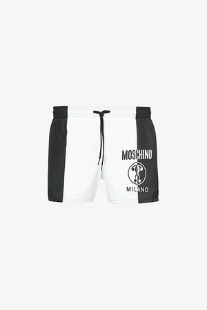 Moschino Branded-print Drawstring-waist Swim Shorts