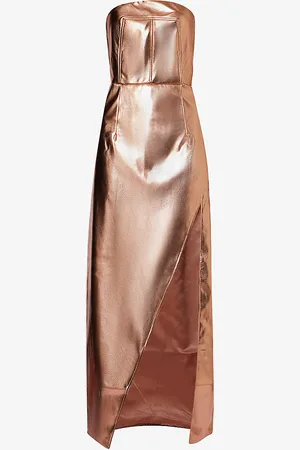 Amy Lynn Metallic Sleeveless Faux-leather Maxi Dress