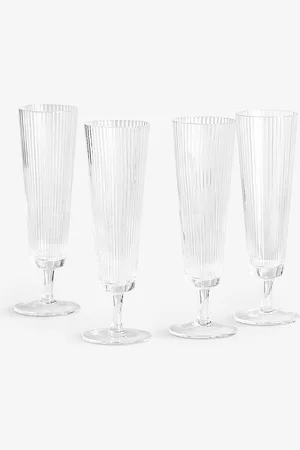 SOHO Textured Fluted Champagne Glasses Set of Four