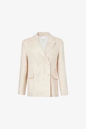 Max Mara Laura Padded-shoulder Linen Blazer