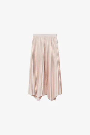 Reiss Azalea Asymmetric-hem Pleated Woven Midi Skirt