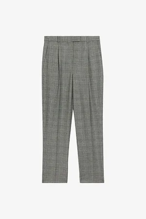 Ted Baker Jommial Check-print Pleated Wool-blend Trousers